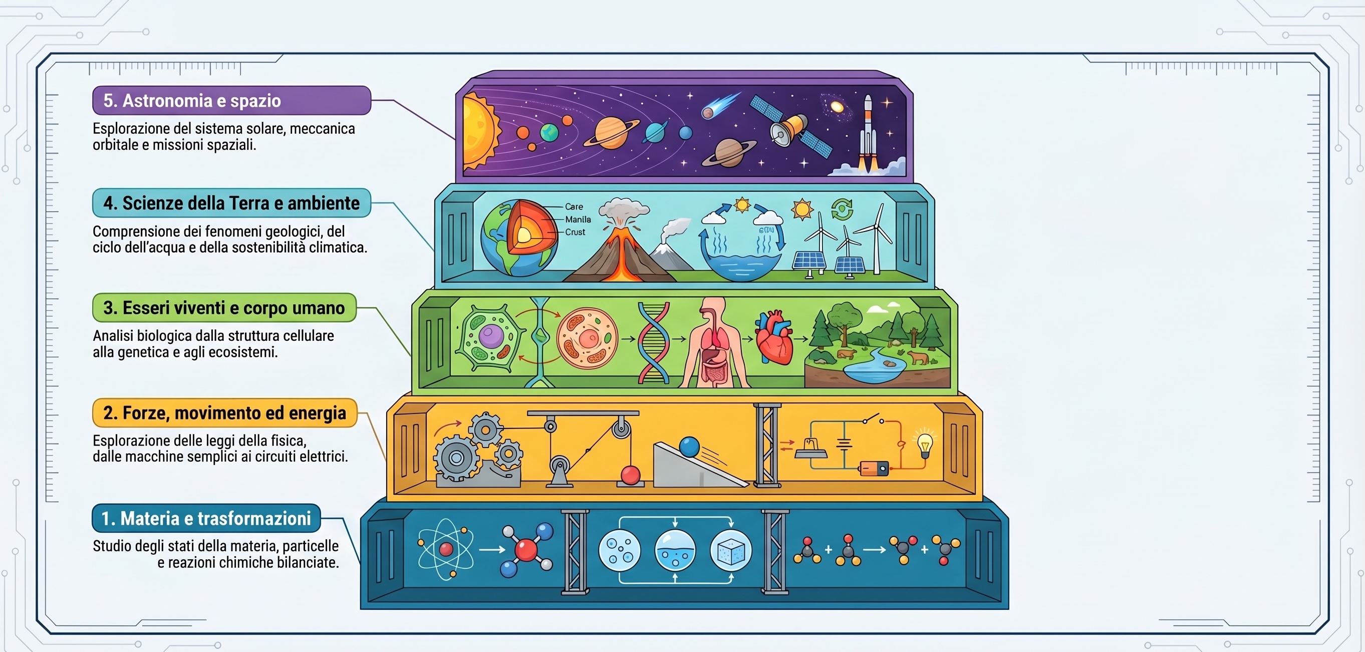 I 5 nuclei del Laboratorio Scientifico